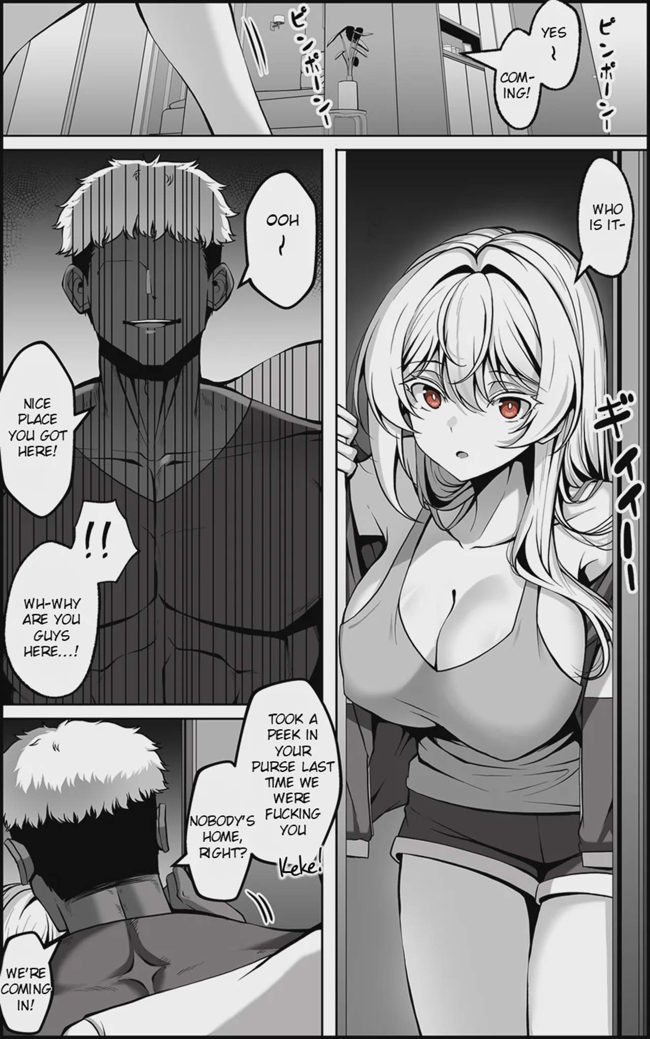 Art by paya8 - Tagged double_penetration, paya8, filming, rape, sole_female, muscle, nakadashi, blackmail, gyaru-oh, netorare, dark_skin, big_breasts