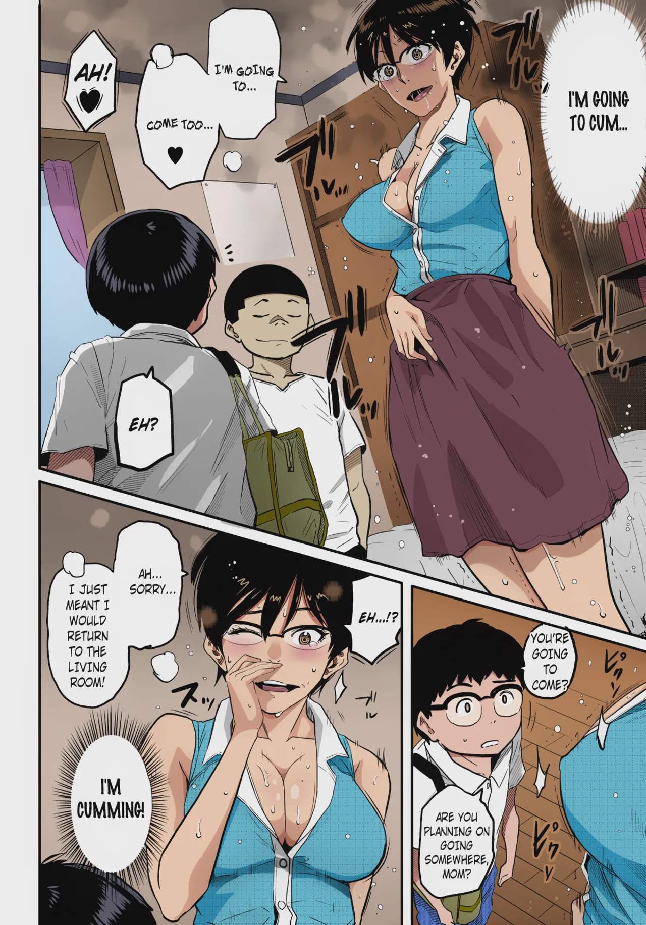Art by hana_hook - Tagged bisexual, pixie_cut, fingering, bondage, blowjob, rape, paizuri, corruption, netorare, oyakodon, femdom, hana_hook, milf, blackmail, glasses