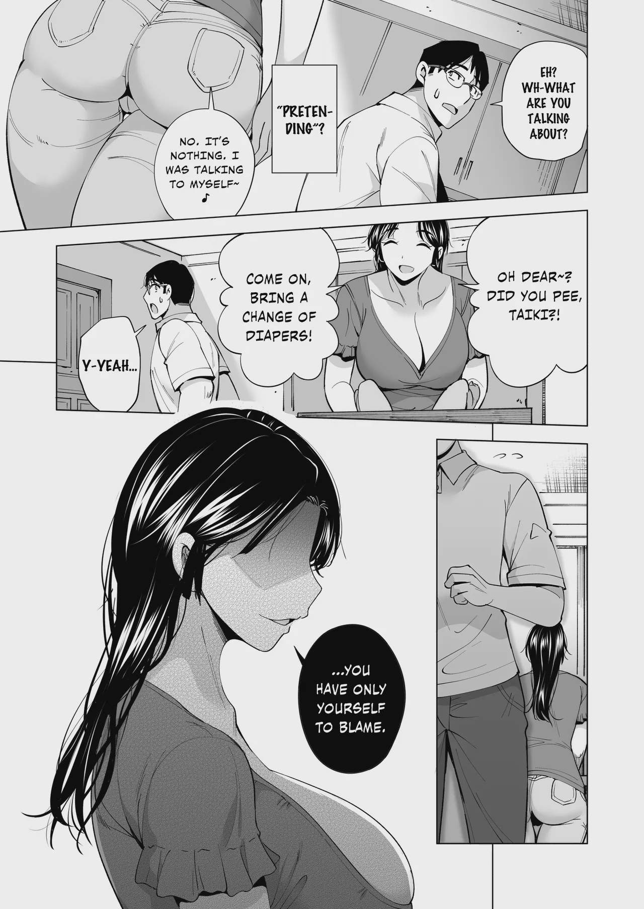 Art by aburi_saamon_maru, maguro_coffee - Tagged blowjob_face, ponytail, bbm, aburi_saamon_maru, hidden_sex, dark_skin, sole_female, impregnation, bald, ahegao, cheating, blackmail, big_breasts, huge_breasts, milf, netorare, blowjob, paizuri, dilf, maguro_coffee