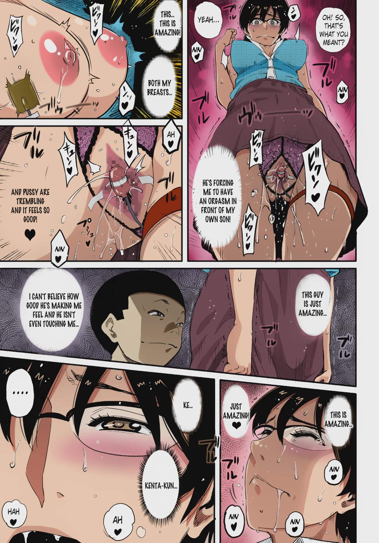 Art by hana_hook - Tagged bisexual, pixie_cut, fingering, bondage, blowjob, rape, paizuri, corruption, netorare, oyakodon, femdom, hana_hook, milf, blackmail, glasses