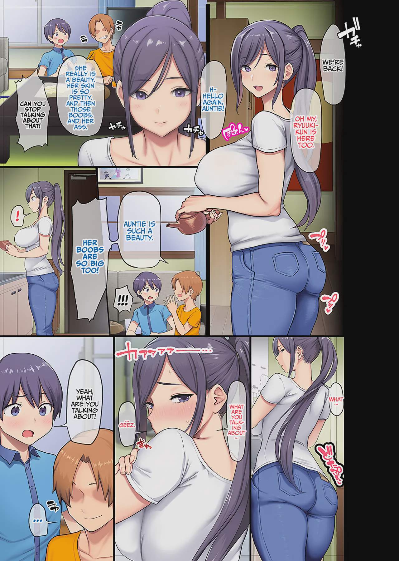 Art by meme50 - Tagged meme50, masturbation, netorare, milf, hotpants, sweating, very_long_hair, x-ray, sole_female, blowjob, smalldom, sole_male, ponytail, hidden_sex, handjob, big_breasts, fingering, big_ass, nakadashi