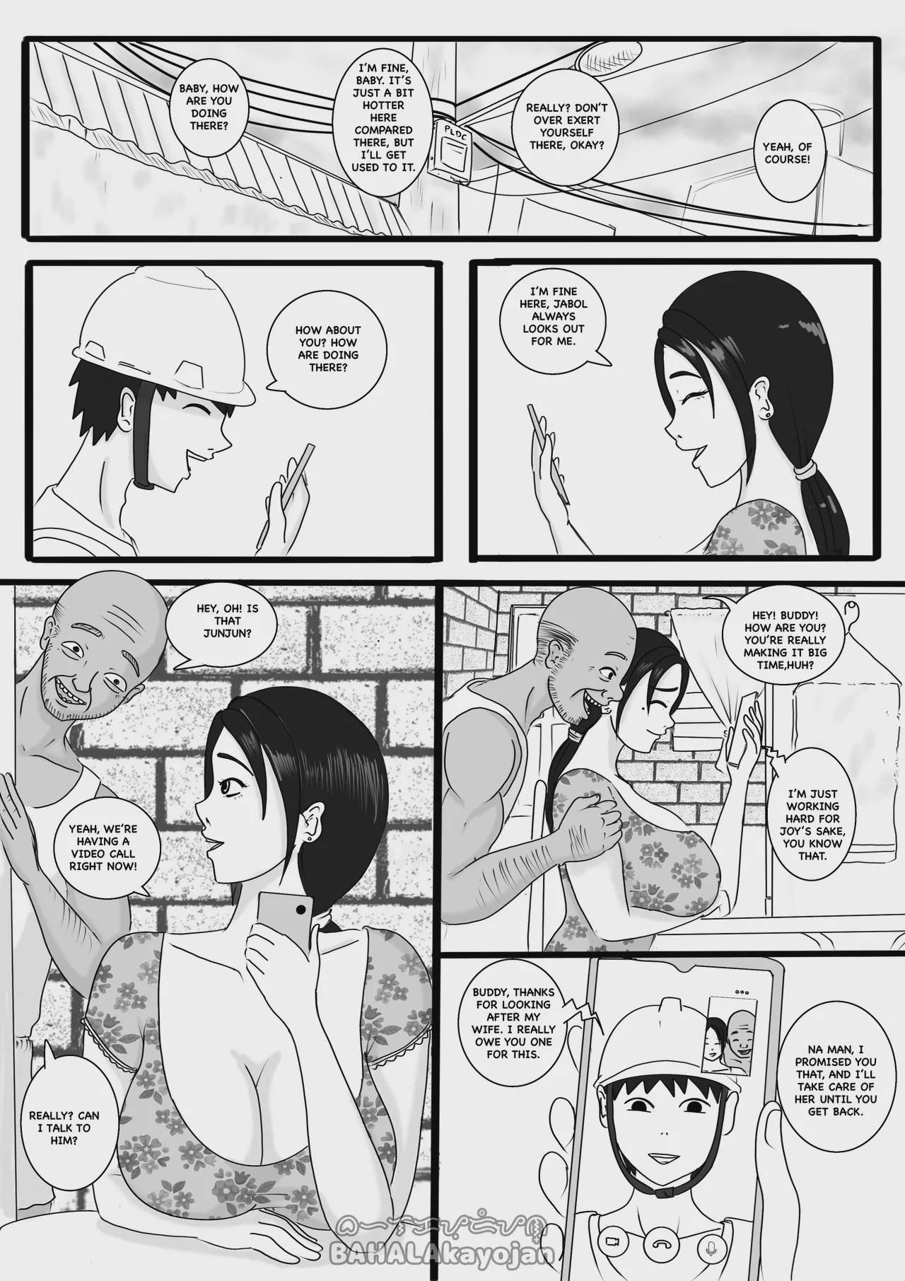 Art by  - Tagged dark_skin, milf, blindfold, big_breasts, bald, netorare, bukkake
