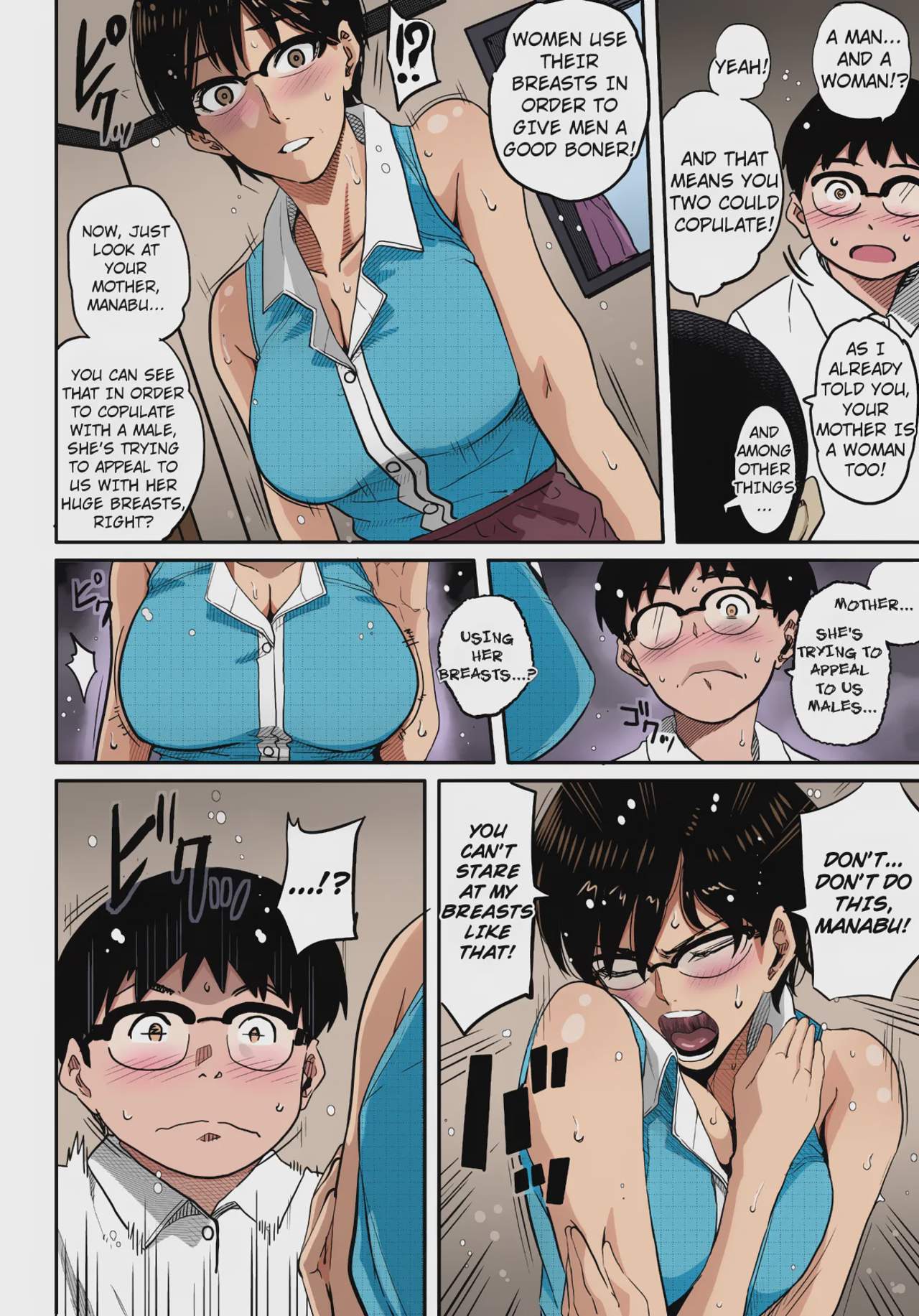 Art by hana_hook - Tagged bisexual, pixie_cut, fingering, bondage, blowjob, rape, paizuri, corruption, netorare, oyakodon, femdom, hana_hook, milf, blackmail, glasses
