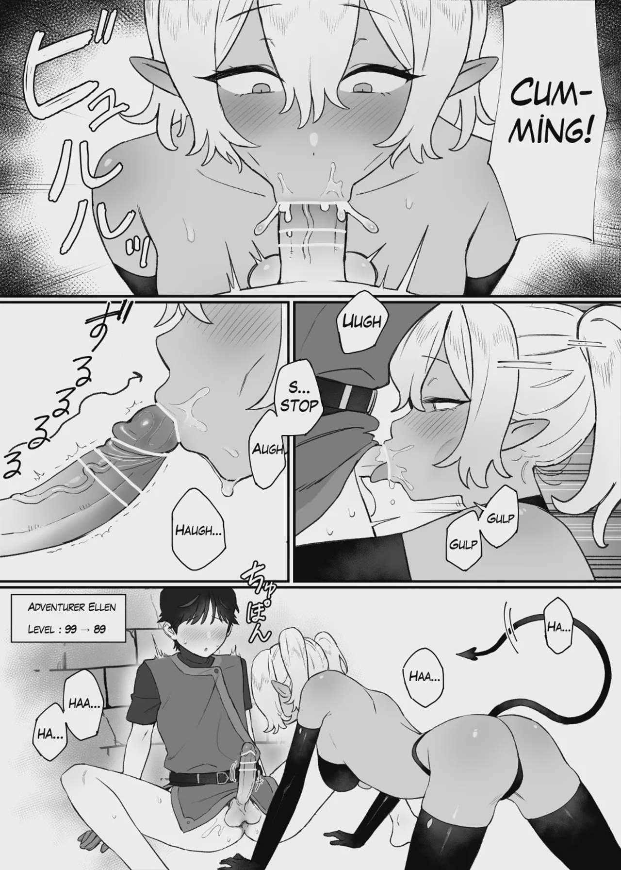 Art by bingdak, black_and_white - Tagged black_and_white, futanarization, collar, virginity, penis_reduction, netorare, futanari, big_penis, femdom, gloves, bingdak, thigh_high_boots, sole_male, crotch_tattoo, rape, multiple_orgasms, big_breasts, anal_intercourse, small_penis, twintails, nipple_stimulation, demon_girl, tail, full-packaged_futanari, slave, dickgirl_on_male, anal