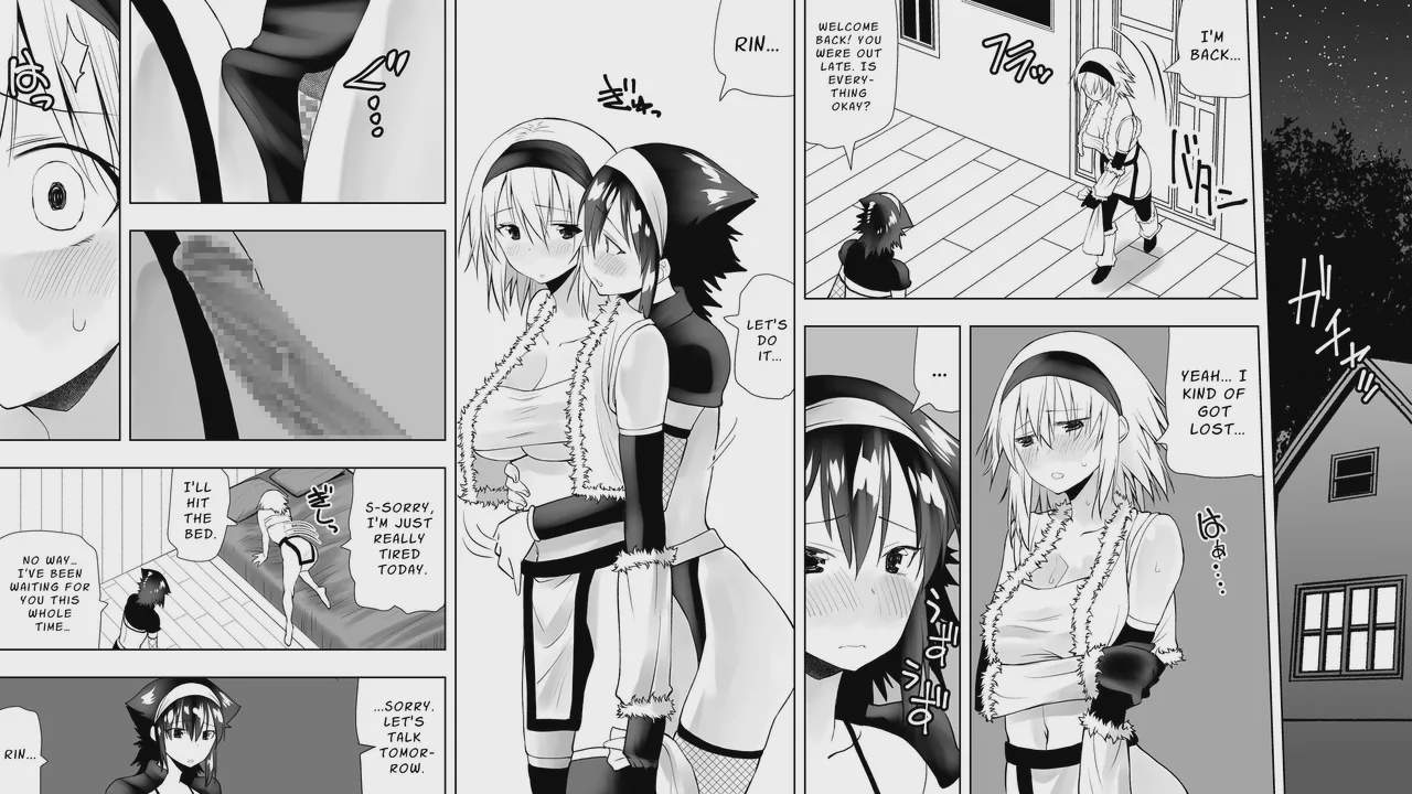 Art by kimura_rongaku - Tagged kimura_rongaku, detached_sleeves, fishnets, nakadashi, big_penis, netorare, mesuiki, paizuri, sole_female, stockings, futanari, sole_dickgirl, dickgirl_on_female, rape