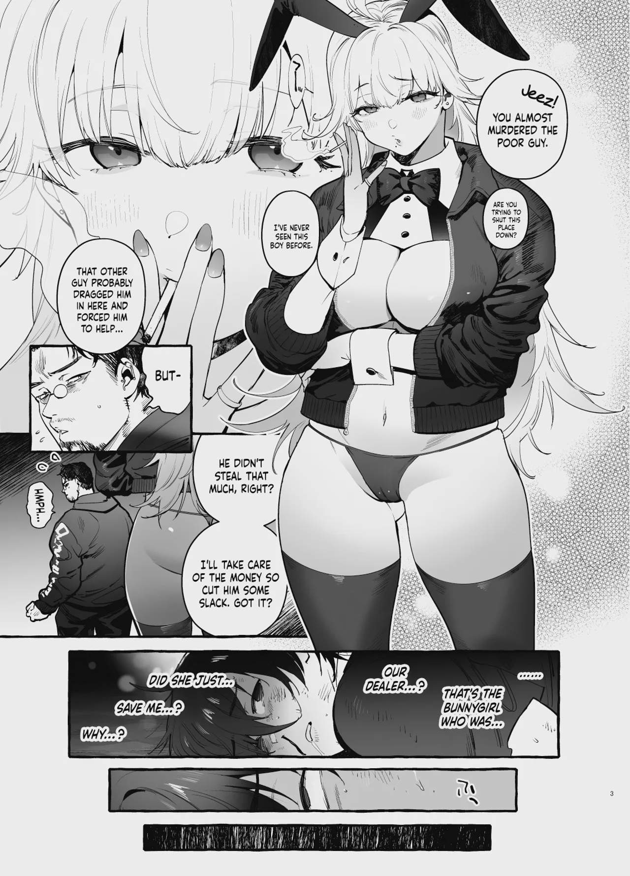Art by itami, hibon - Tagged facesitting, beauty_mark, big_breasts, itami, netorare, cbt, hibon, humiliation, femdom, sole_female, nipple_stimulation, kemonomimi, stockings, pasties, ahegao, gloves, bunny_girl