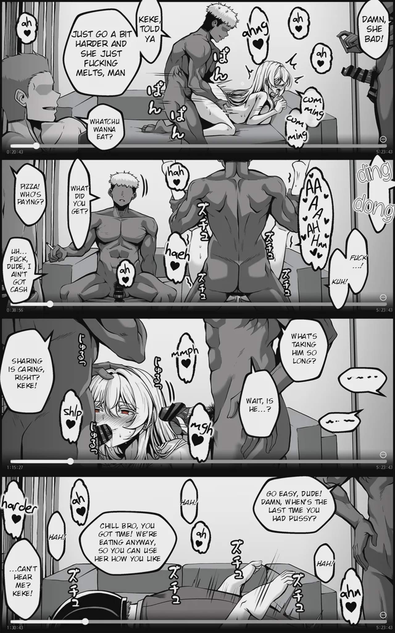 Art by paya8 - Tagged double_penetration, paya8, filming, rape, sole_female, muscle, nakadashi, blackmail, gyaru-oh, netorare, dark_skin, big_breasts