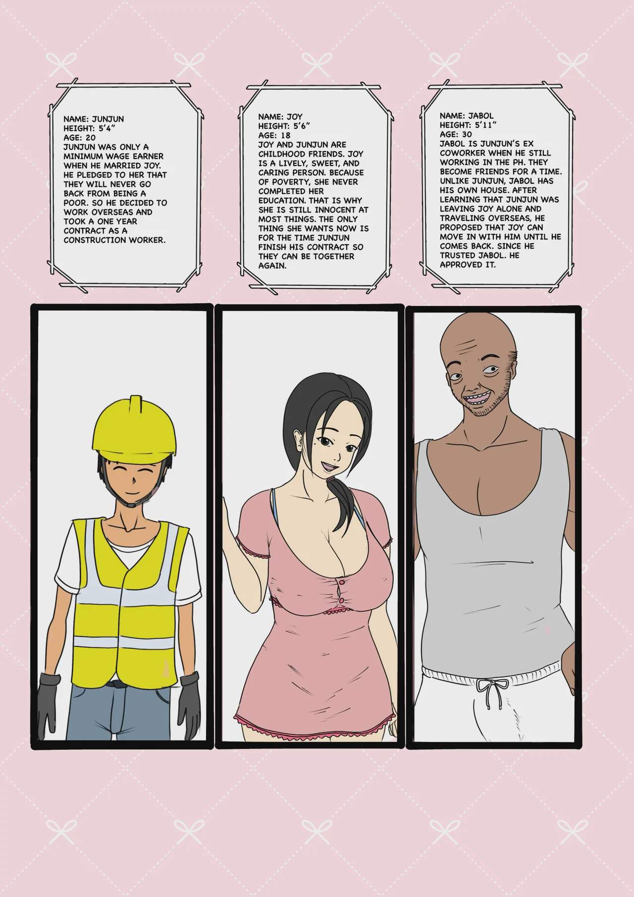Art by  - Tagged dark_skin, milf, blindfold, big_breasts, bald, netorare, bukkake