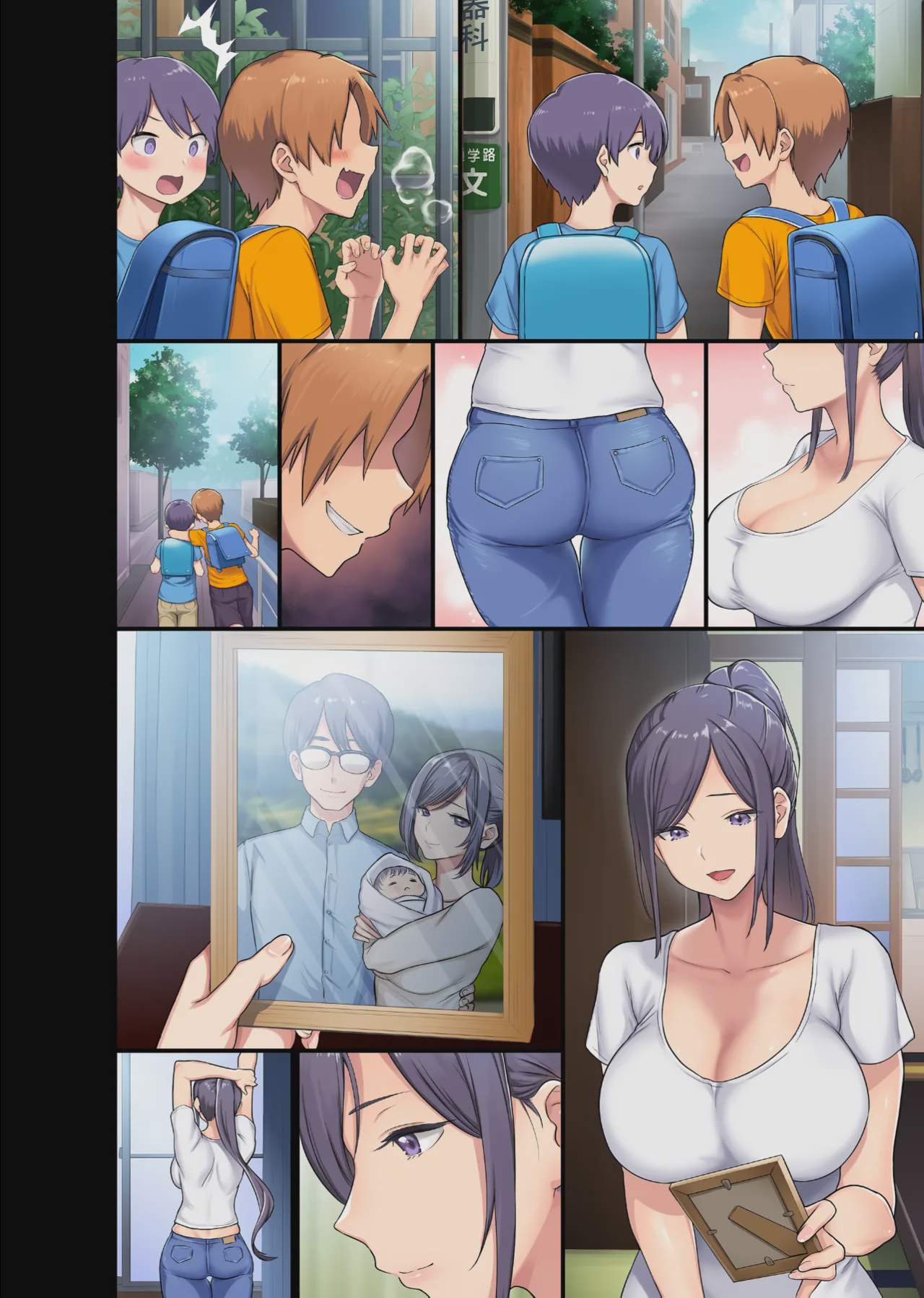 Art by meme50 - Tagged meme50, masturbation, netorare, milf, hotpants, sweating, very_long_hair, x-ray, sole_female, blowjob, smalldom, sole_male, ponytail, hidden_sex, handjob, big_breasts, fingering, big_ass, nakadashi
