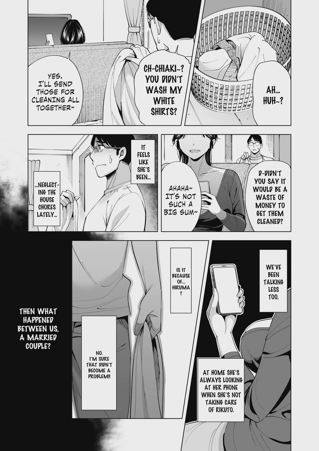 Art by aburi_saamon_maru, maguro_coffee - Tagged blowjob_face, ponytail, bbm, aburi_saamon_maru, hidden_sex, dark_skin, sole_female, impregnation, bald, ahegao, cheating, blackmail, big_breasts, huge_breasts, milf, netorare, blowjob, paizuri, dilf, maguro_coffee