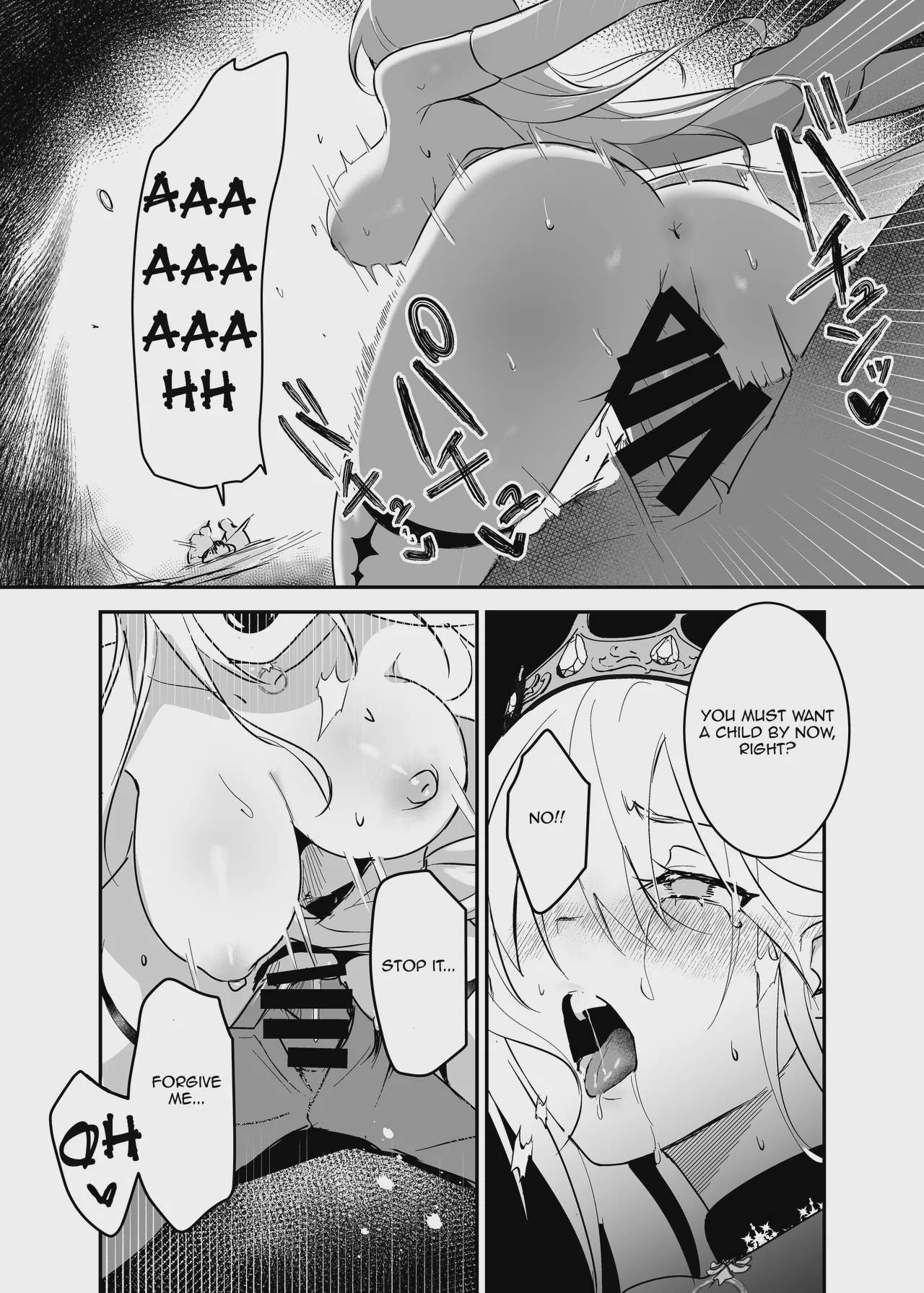 Art by yoshida_killy - Tagged stockings, dilf, netorare, niece, tiara, facial_hair, crown, mind_break, exhibitionism, sole_male, very_long_hair, humiliation, collar, detached_sleeves, yoshida_killy, blindfold, sole_female, ahegao