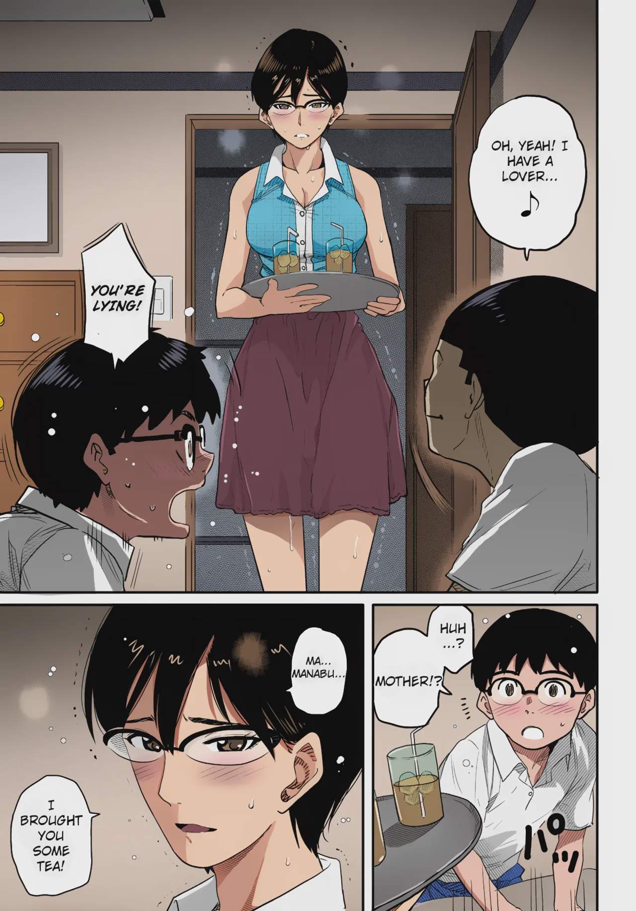 Art by hana_hook - Tagged bisexual, pixie_cut, fingering, bondage, blowjob, rape, paizuri, corruption, netorare, oyakodon, femdom, hana_hook, milf, blackmail, glasses