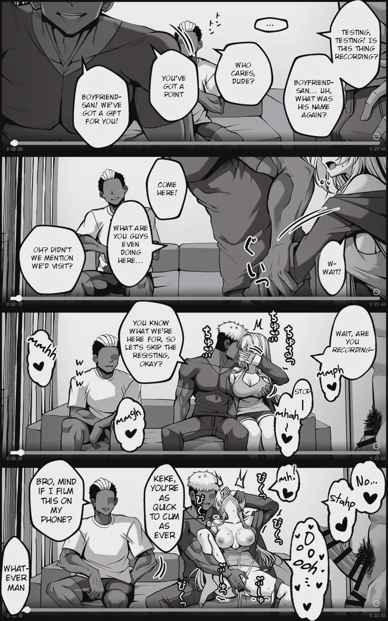 Art by paya8 - Tagged double_penetration, paya8, filming, rape, sole_female, muscle, nakadashi, blackmail, gyaru-oh, netorare, dark_skin, big_breasts