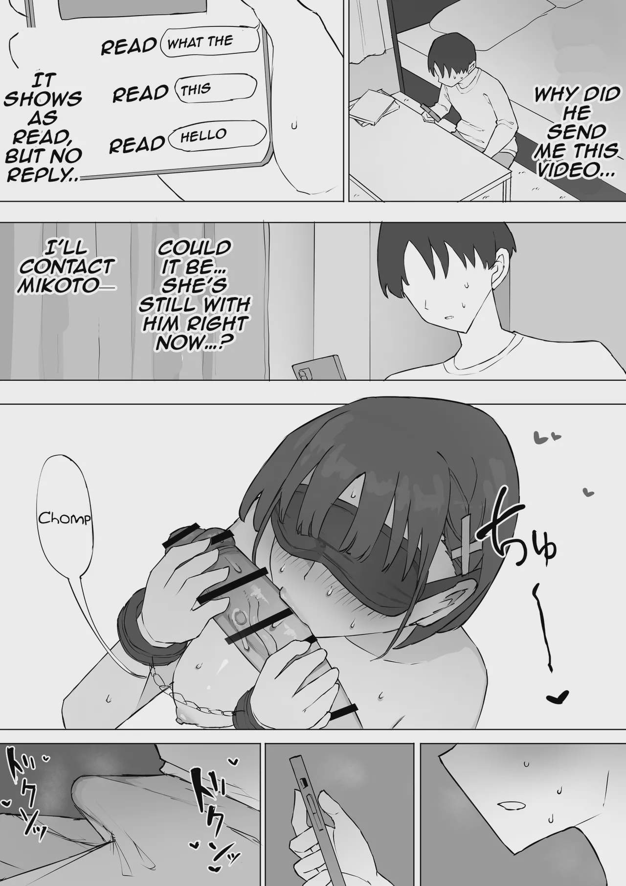 Art by muripoyo - Tagged nakadashi, netorare, bondage, blackmail, fingering, blindfold, masturbation, sole_female, cheating, x-ray, kissing, condom, femdom, blowjob, muscle, muripoyo, blowjob_face, netorase, filming, big_breasts, small_penis