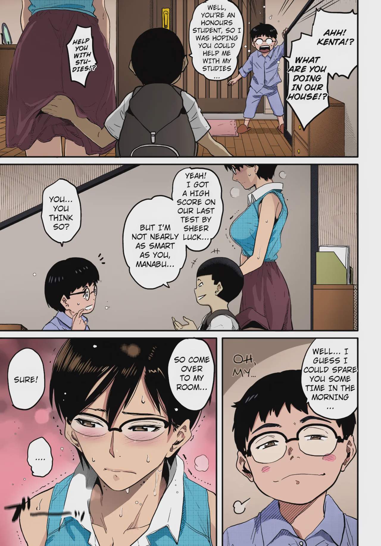 Art by hana_hook - Tagged bisexual, pixie_cut, fingering, bondage, blowjob, rape, paizuri, corruption, netorare, oyakodon, femdom, hana_hook, milf, blackmail, glasses