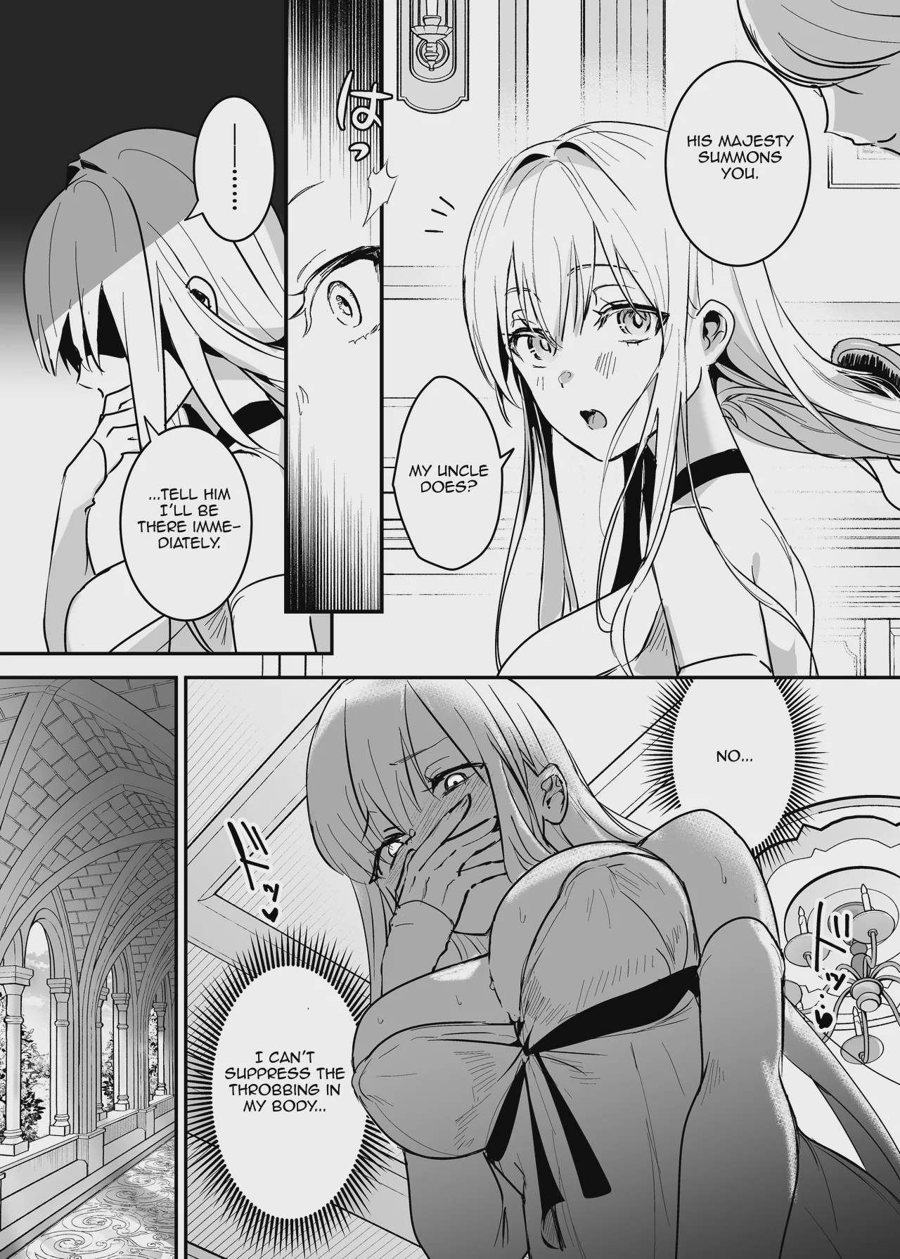 Art by yoshida_killy - Tagged stockings, dilf, netorare, niece, tiara, facial_hair, crown, mind_break, exhibitionism, sole_male, very_long_hair, humiliation, collar, detached_sleeves, yoshida_killy, blindfold, sole_female, ahegao