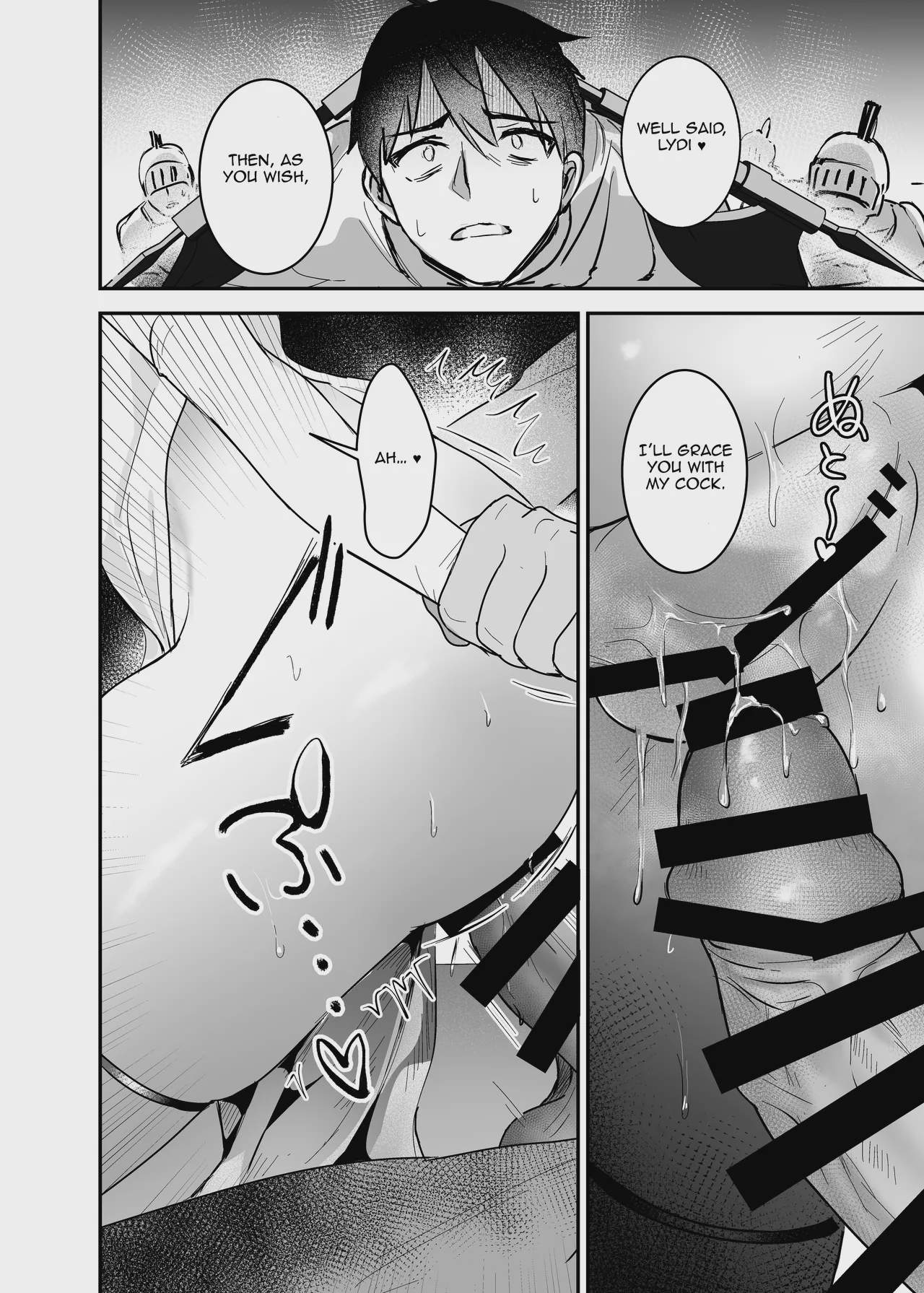 Art by yoshida_killy - Tagged stockings, dilf, netorare, niece, tiara, facial_hair, crown, mind_break, exhibitionism, sole_male, very_long_hair, humiliation, collar, detached_sleeves, yoshida_killy, blindfold, sole_female, ahegao
