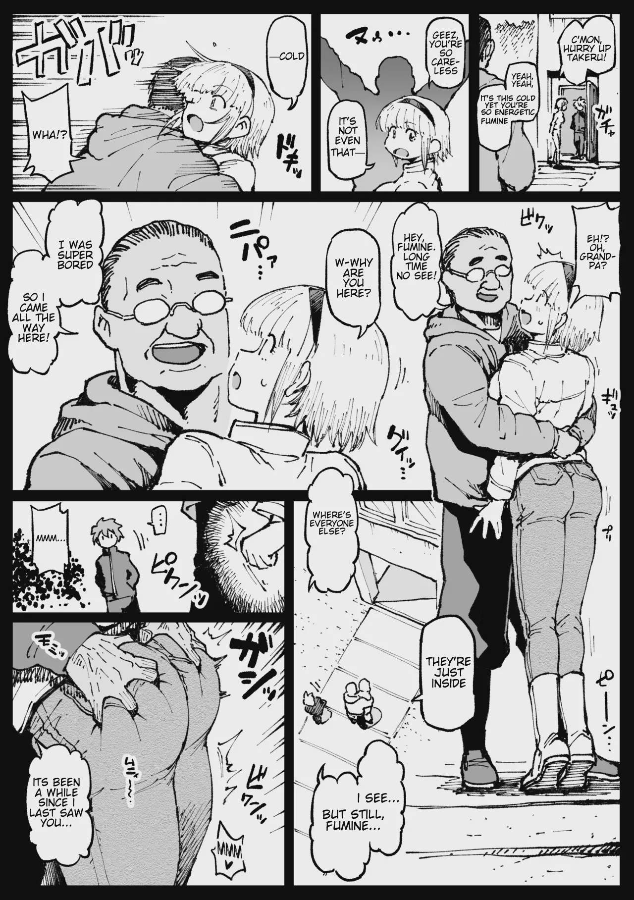 Art by ahemaru - Tagged oyakodon, big_penis, netorare, ahemaru, bbm, nakadashi, dark_skin, daughter, hidden_sex, ahegao, milf, old_man, granddaughter