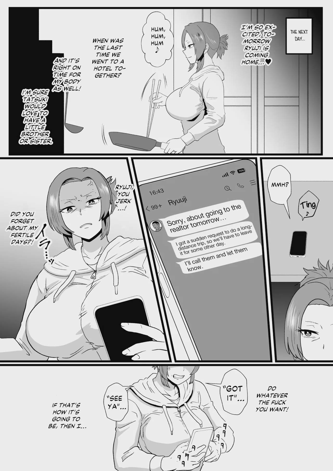 Art by protohotel, hotel_shikinseki - Tagged bbm, blowjob, moral_degeneration, impregnation, dilf, cheating, hotel_shikinseki, big_breasts, milf, bondage, mind_control, piercing, nakadashi, paizuri, pregnant, protohotel, netorare