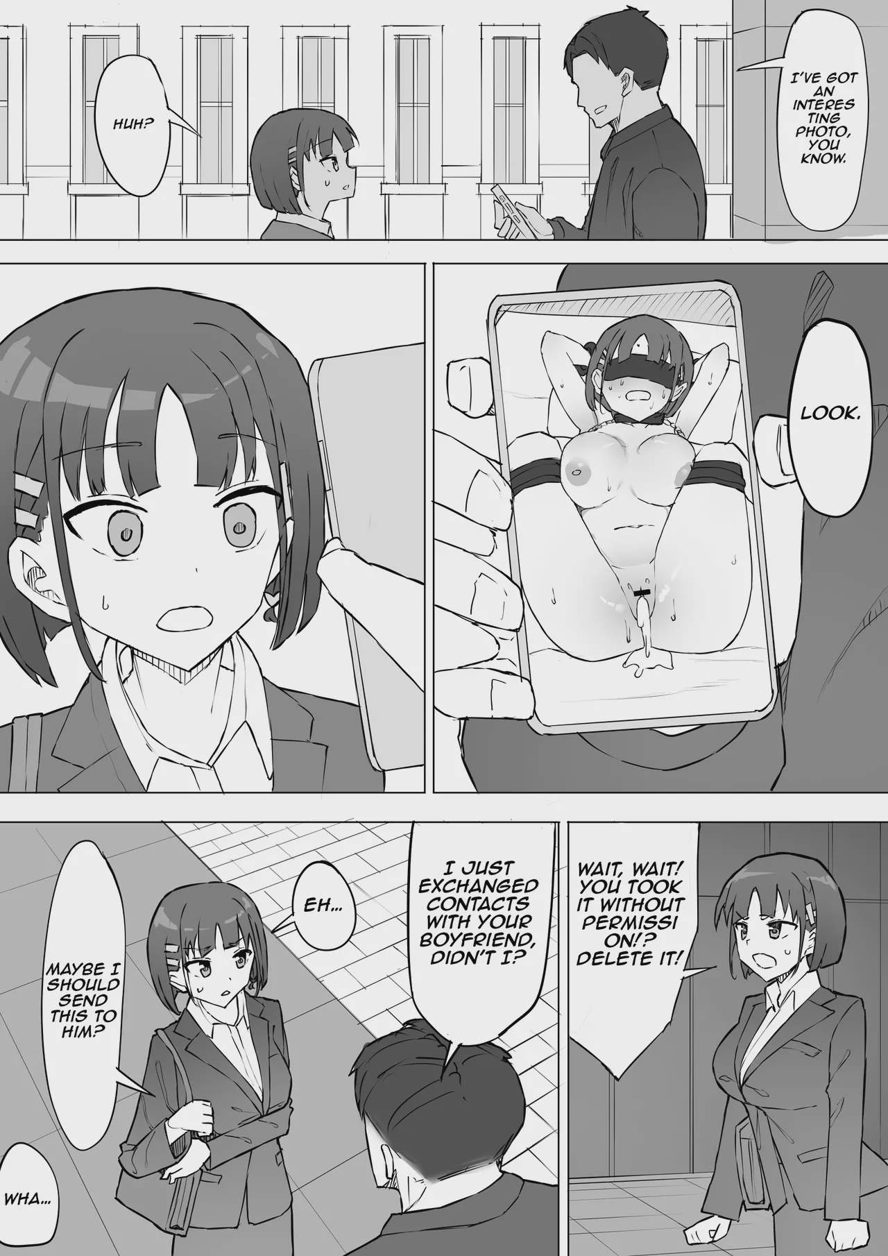 Art by muripoyo - Tagged nakadashi, netorare, bondage, blackmail, fingering, blindfold, masturbation, sole_female, cheating, x-ray, kissing, condom, femdom, blowjob, muscle, muripoyo, blowjob_face, netorase, filming, big_breasts, small_penis