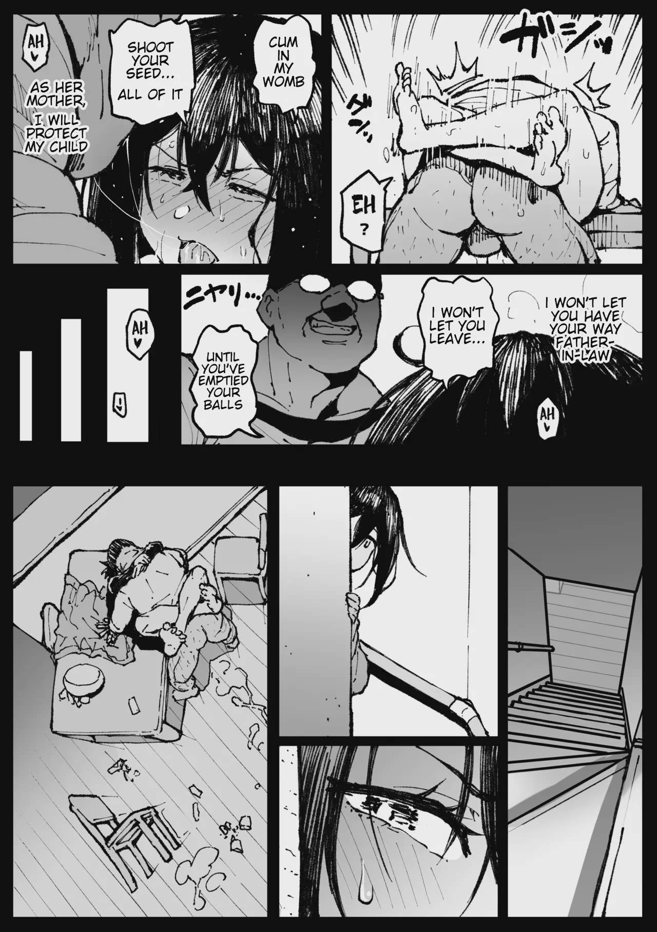 Art by ahemaru - Tagged oyakodon, big_penis, netorare, ahemaru, bbm, nakadashi, dark_skin, daughter, hidden_sex, ahegao, milf, old_man, granddaughter