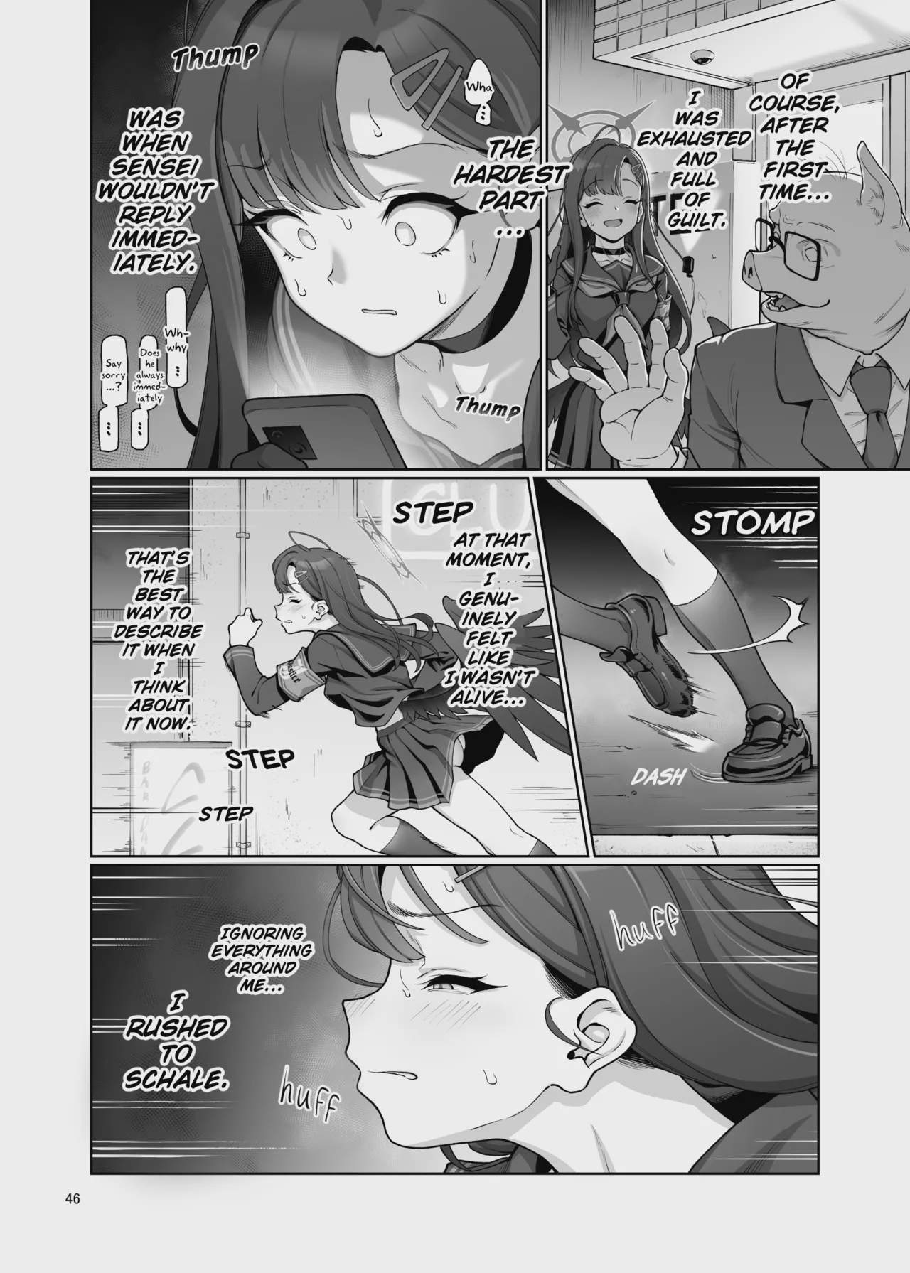 Art by aya_shachou, gokusaishiki - Tagged filming, collar, wings, aya_shachou, netorase, bbm, voyeurism, halo, netorare, sole_female, closed_eyes, furry, gokusaishiki, wolf_boy, pig_man, schoolgirl_uniform