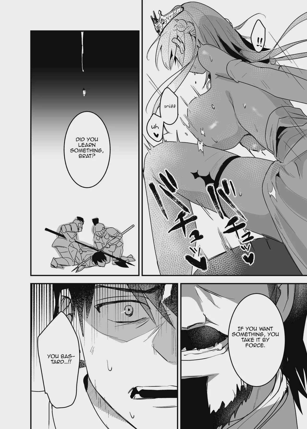 Art by yoshida_killy - Tagged stockings, dilf, netorare, niece, tiara, facial_hair, crown, mind_break, exhibitionism, sole_male, very_long_hair, humiliation, collar, detached_sleeves, yoshida_killy, blindfold, sole_female, ahegao
