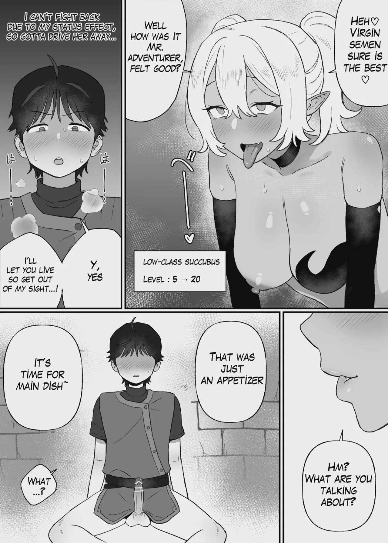 Art by bingdak, black_and_white - Tagged black_and_white, futanarization, collar, virginity, penis_reduction, netorare, futanari, big_penis, femdom, gloves, bingdak, thigh_high_boots, sole_male, crotch_tattoo, rape, multiple_orgasms, big_breasts, anal_intercourse, small_penis, twintails, nipple_stimulation, demon_girl, tail, full-packaged_futanari, slave, dickgirl_on_male, anal