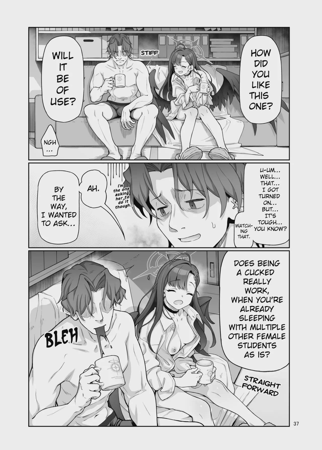 Art by aya_shachou, gokusaishiki - Tagged filming, collar, wings, aya_shachou, netorase, bbm, voyeurism, halo, netorare, sole_female, closed_eyes, furry, gokusaishiki, wolf_boy, pig_man, schoolgirl_uniform