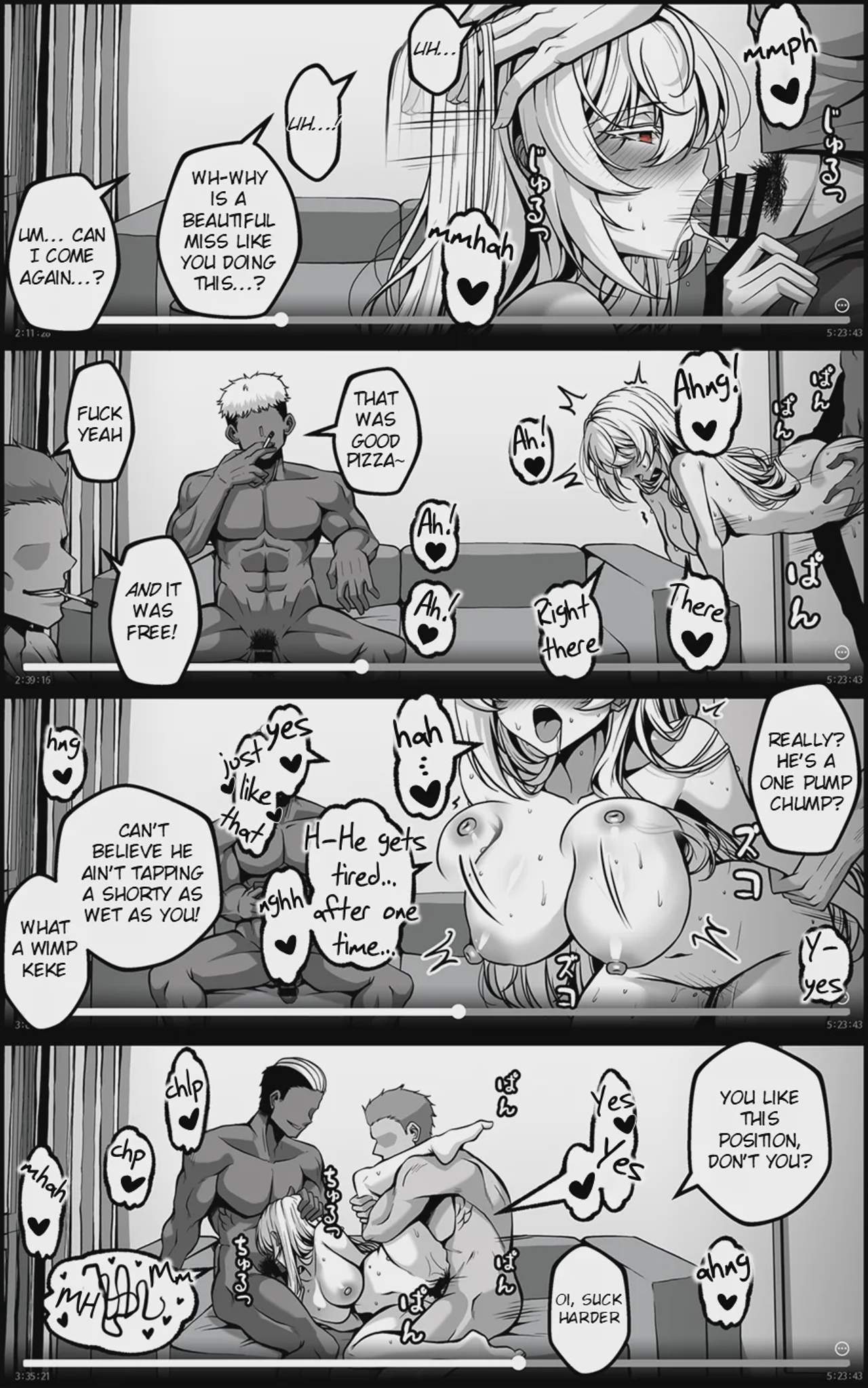 Art by paya8 - Tagged double_penetration, paya8, filming, rape, sole_female, muscle, nakadashi, blackmail, gyaru-oh, netorare, dark_skin, big_breasts