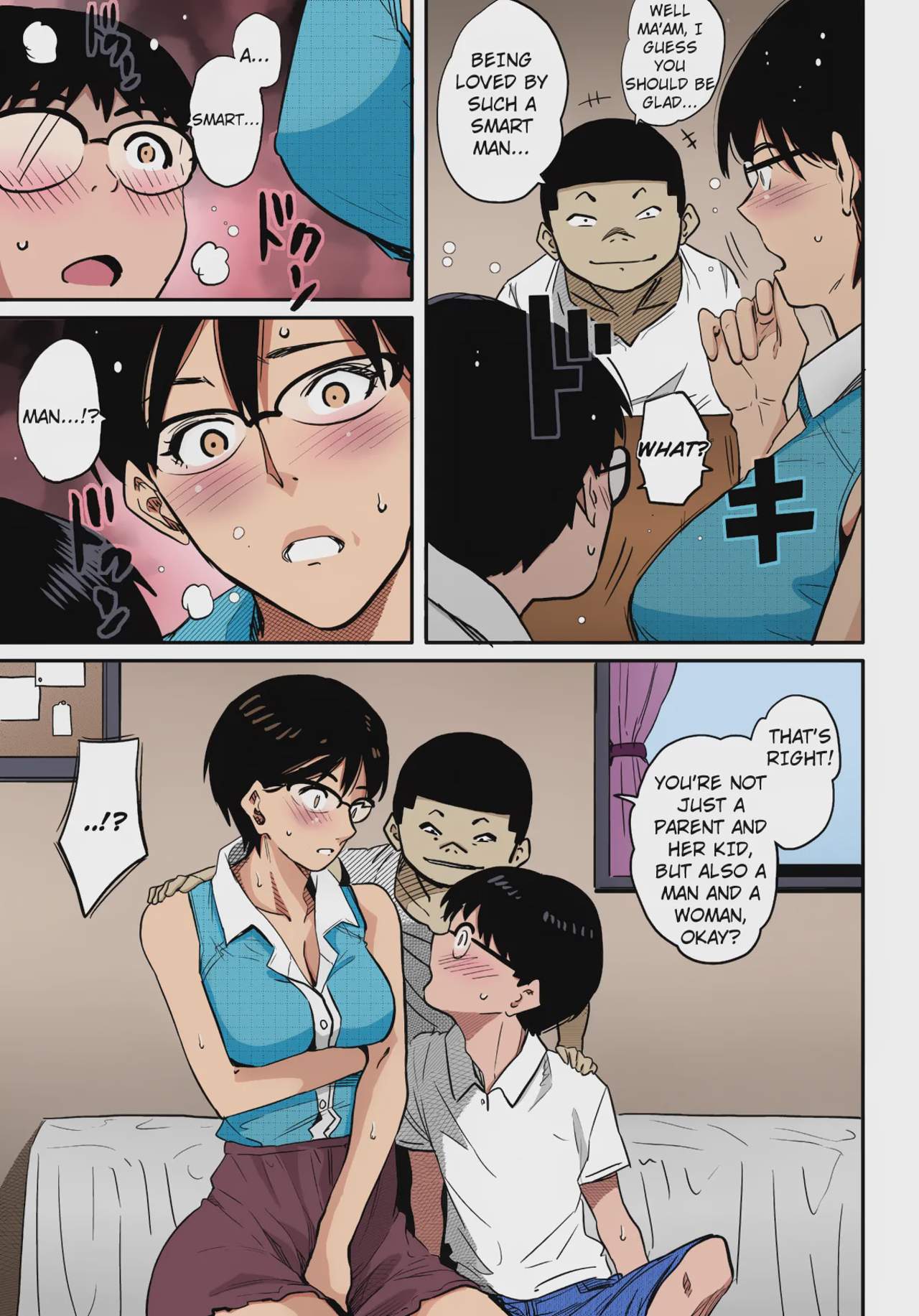 Art by hana_hook - Tagged bisexual, pixie_cut, fingering, bondage, blowjob, rape, paizuri, corruption, netorare, oyakodon, femdom, hana_hook, milf, blackmail, glasses