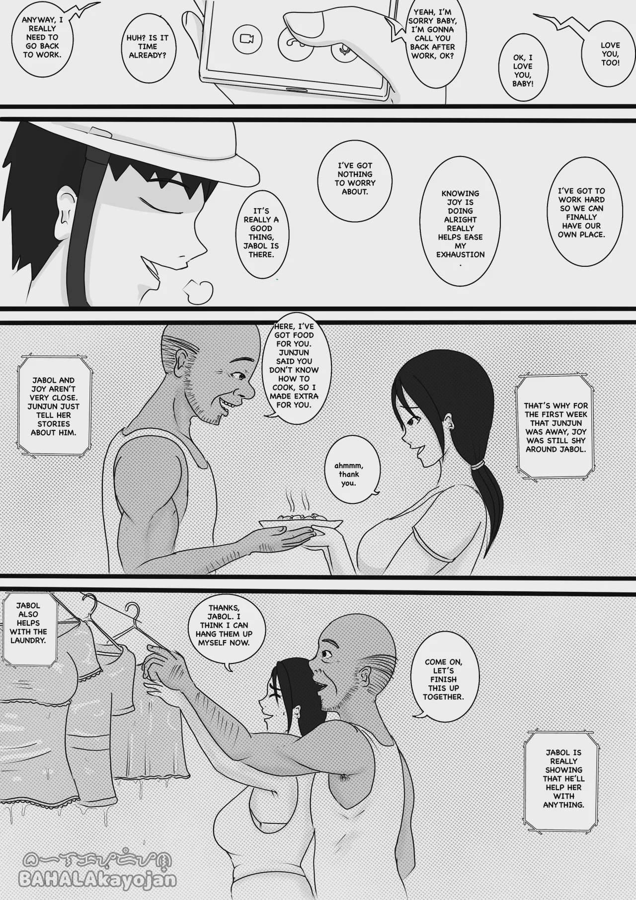Art by  - Tagged dark_skin, milf, blindfold, big_breasts, bald, netorare, bukkake