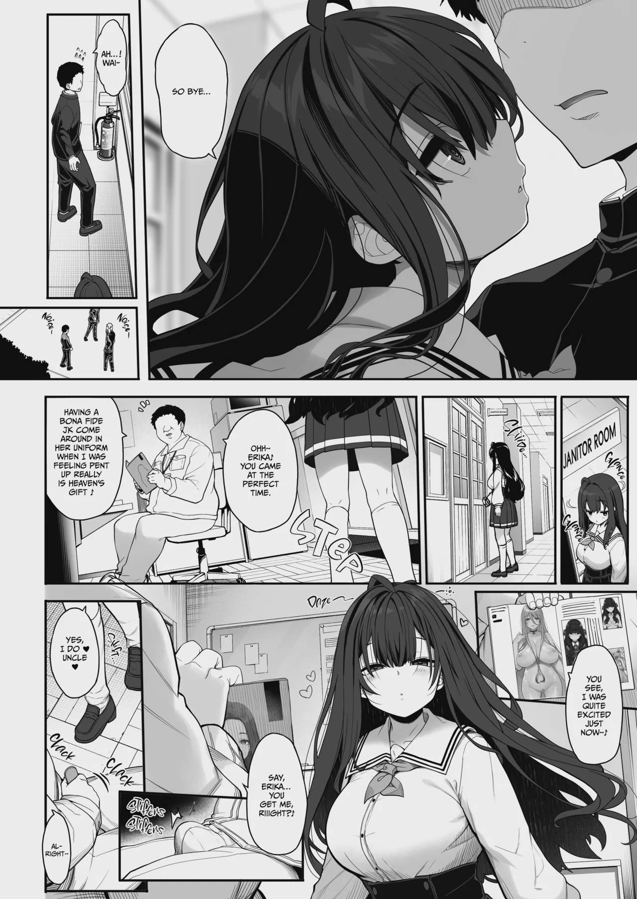 Art by kirin_kakeru, kirintei - Tagged schoolgirl_uniform, impregnation, hidden_sex, kirin_kakeru, very_long_hair, sole_male, inverted_nipples, dilf, sole_female, big_breasts, netorare, bbm, kirintei