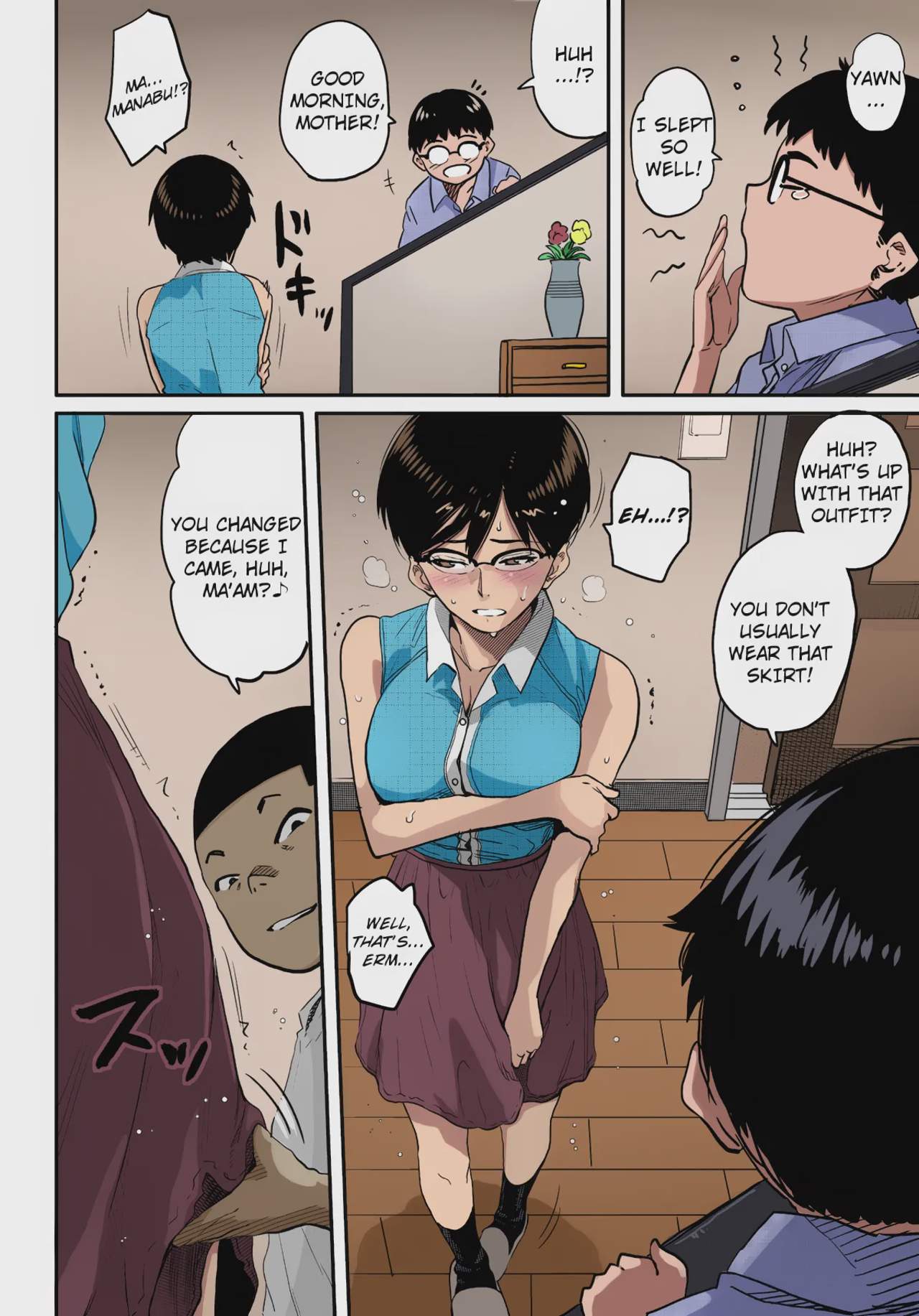 Art by hana_hook - Tagged bisexual, pixie_cut, fingering, bondage, blowjob, rape, paizuri, corruption, netorare, oyakodon, femdom, hana_hook, milf, blackmail, glasses